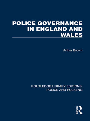 cover image of Police Governance in England and Wales